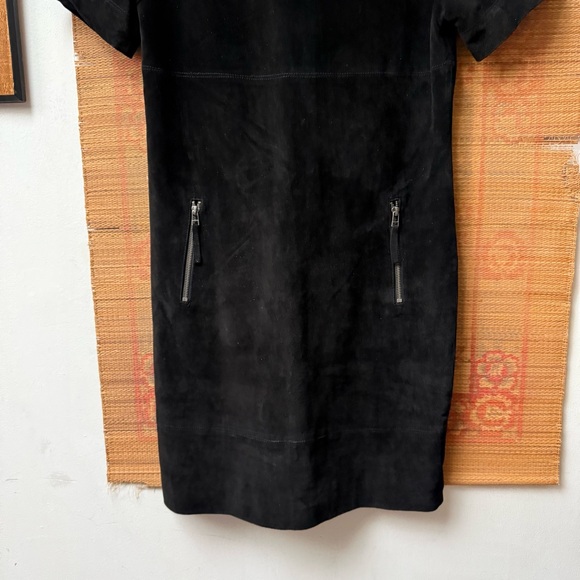 Neiman Marcus Black Suede Vintage Knee Length Dress size Small - Picture 2 of 5